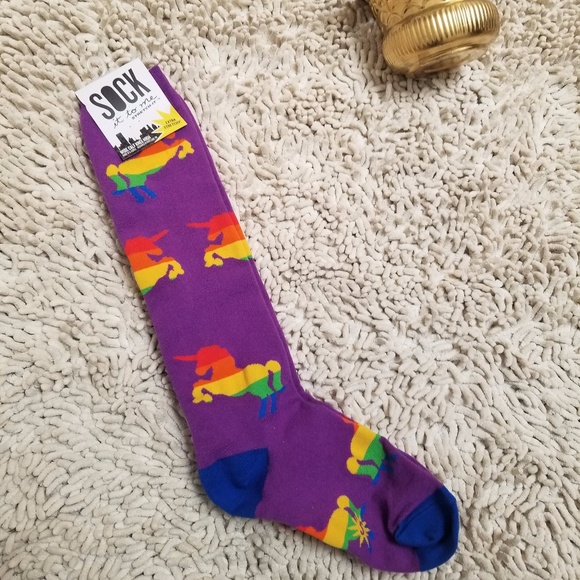 Sock It To Me Rainbow Unicorn Knee High Socks - Picture 1 of 4